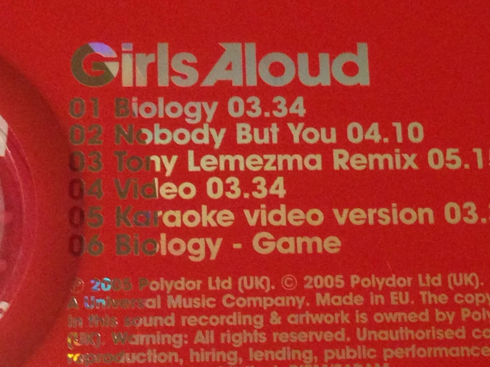 GIRLS ALOUD Biology 6 TRACK CD C1 Foto 2 de 2