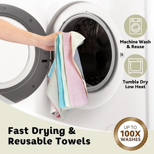 Matthew Microfiber Cleaning Cloth Roll 72Pack(12"x12") Washable Tear Away Towels - Picture 35 of 48