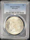 1921 Morgan Silver Dollar PCGS MS64 Grade US Coin Slab