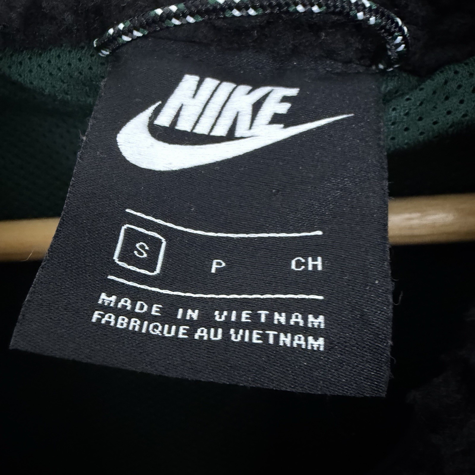 Nike Heritage Sherpa Jacket Fleece Windrunner Black Green Mens Small image 5