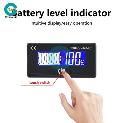 Battery Indicator Percentage DC 8-100V Battery Voltage Temperature Tester Meter