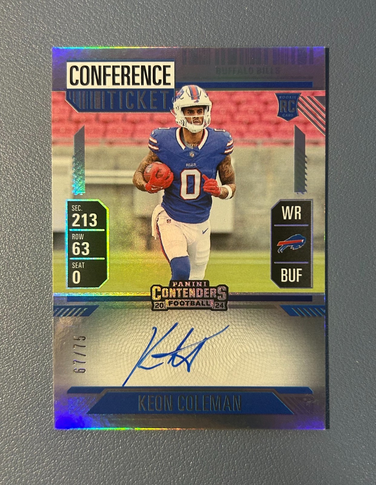 2024 Panini Contenders - Conference Ticket Keon Coleman /75 ON-CARD AUTO BILLS