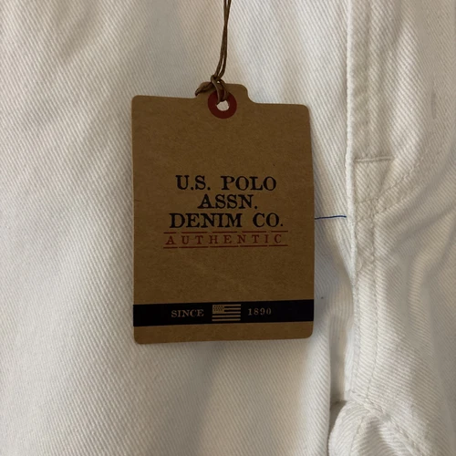 NWT U.S. POLO ASSN. Straight White Denim Jeans Mens 32 X 30 NWT - Picture 2 of 8