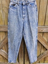 Vtg 80s Lee 305 Acid Wash Mom Jeans High Waisted Tapered Made in USA 1989 Union