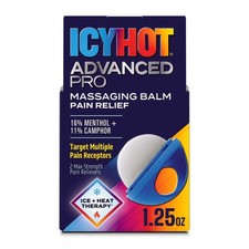 Icy Hot Advanced PRO Pain Relief Massaging Balm, Fast-Acting Pack of 1, White