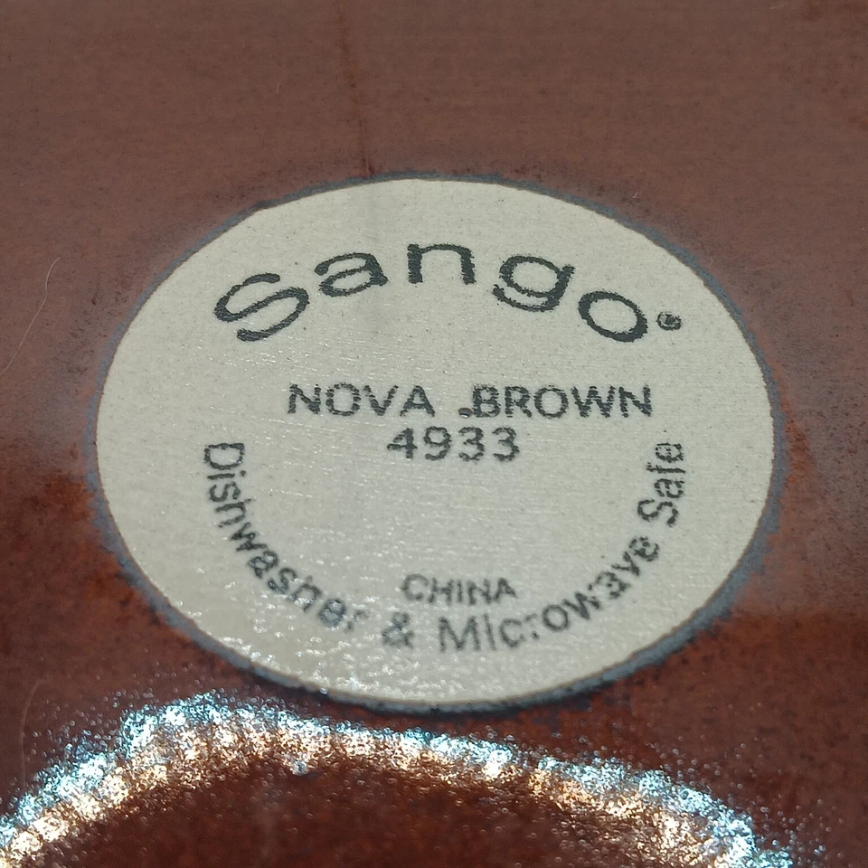 Set of 3 Sango 4933 Nova Brown Square Salad Plates 7 3/4" - Image 3 of 4