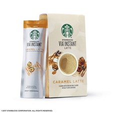 Starbucks VIA Instant Caramel Latte, 100 Arabica Ground Coffee, 1 Box 5 Pkts