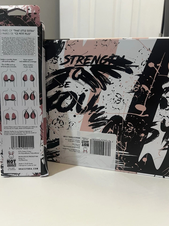 BrassyBra Adhesive Bra 3Pack DD/DDDD Caramel + Bonus Straps. NIB! Invisible Lift - Image 4 of 4