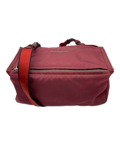 GIVENCHY Pandora Mini Nylon Shoulder Crossbody Bag Bordeaux Used