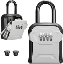 Key Lock Box with Combination Code, Weatherproof Secure Key Storage for Home