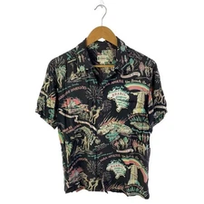 WACKO MARIA Aloha Shirt L Black All-Over Pattern