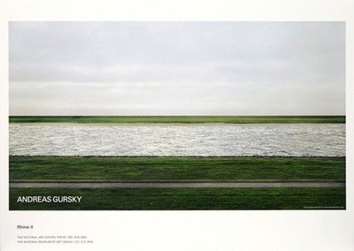 ANDREAS GURSKY ''Rhein II'' Exhibition Limited Poster Signed Framed ED200 1999