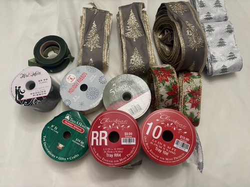 Holiday Ribbon Christmas Rolls Used & New 8 Different Colors/styles