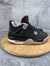 Jordan Air Jordan 4 Retro Shoes Boys Size 4Y Black Red Basketball 408452-060