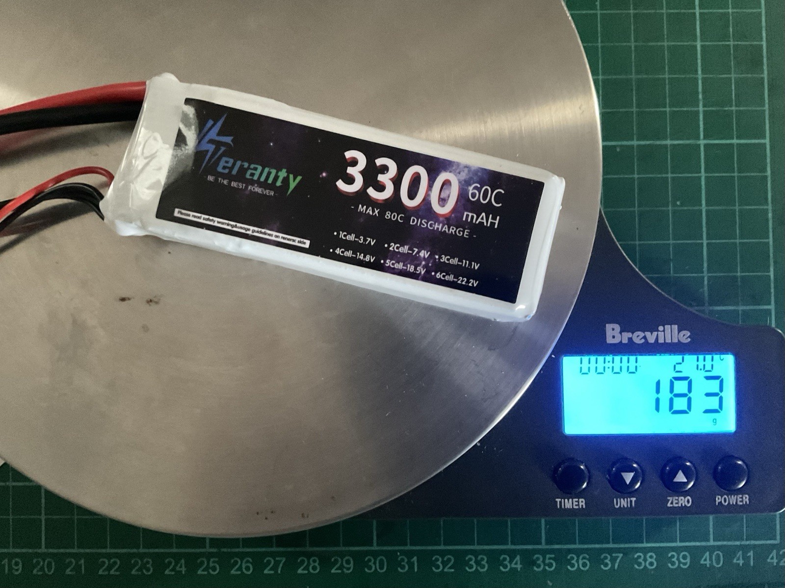 11.1v 3s 3300mAh 60/80C LiPo Battery w/ XT60 Plug for RC FPV Drone RC Car