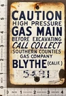 Vintage Porcelain Industrial Sign - Southern Counties Gas Co Caution Gas Main
