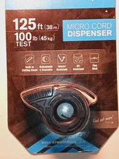 Emergency/Survival: Micro Cord DISPENSER - BLACK, Atwood Rope, 125 Feet, 100 lb