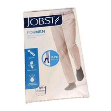 Jobst for Men Medical Knee CT Socks Khaki Sz Large Compression 15-20 mmHg