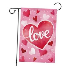 Valentines Love Garden Flag 12 x 18 Inch Double Sided Burlap, Love Heart