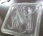 Vintage 1930s Federal Ribbed Clear Glass Square Refrigerator Lid Only 8.5"-AG