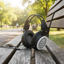 Lightweight AM/FM Radio Headset With User-Friendly Controls and LCD Display