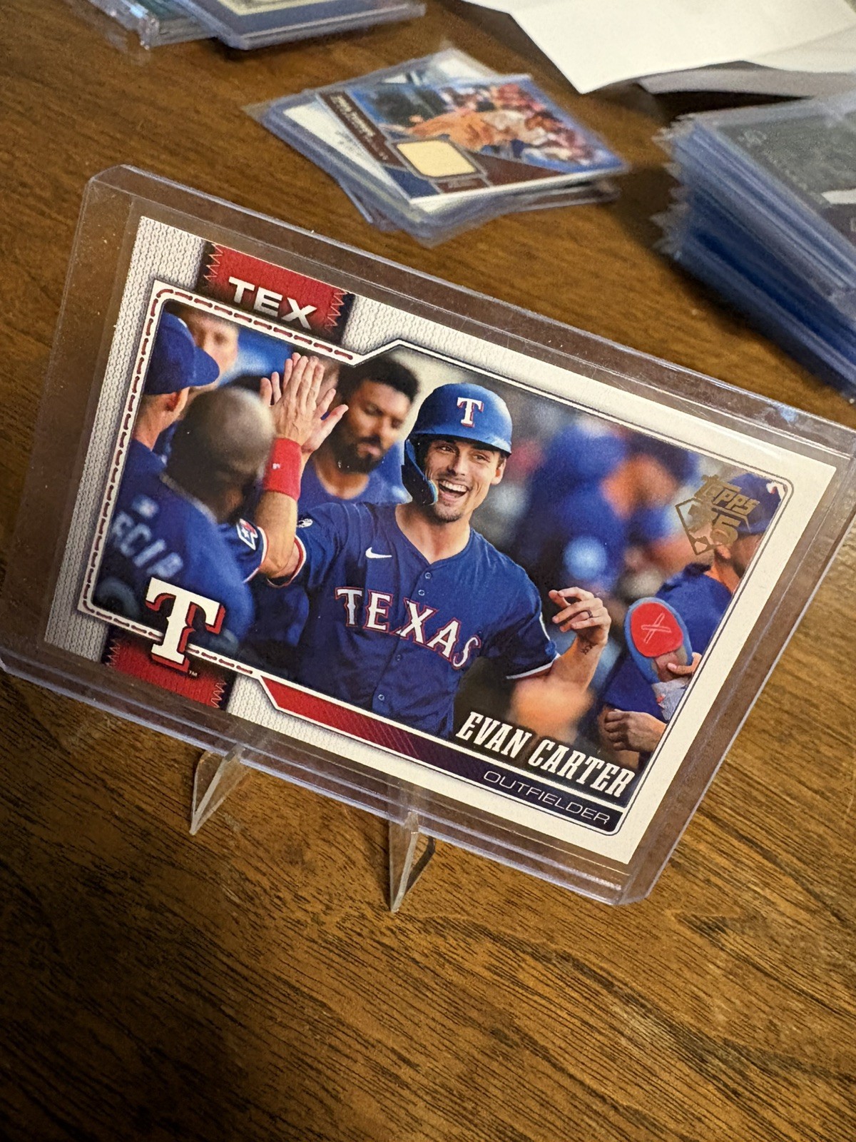 2026 Topps Series 1 Evan Carter Golden Mirror Image Variation SSP #110 - Rangers