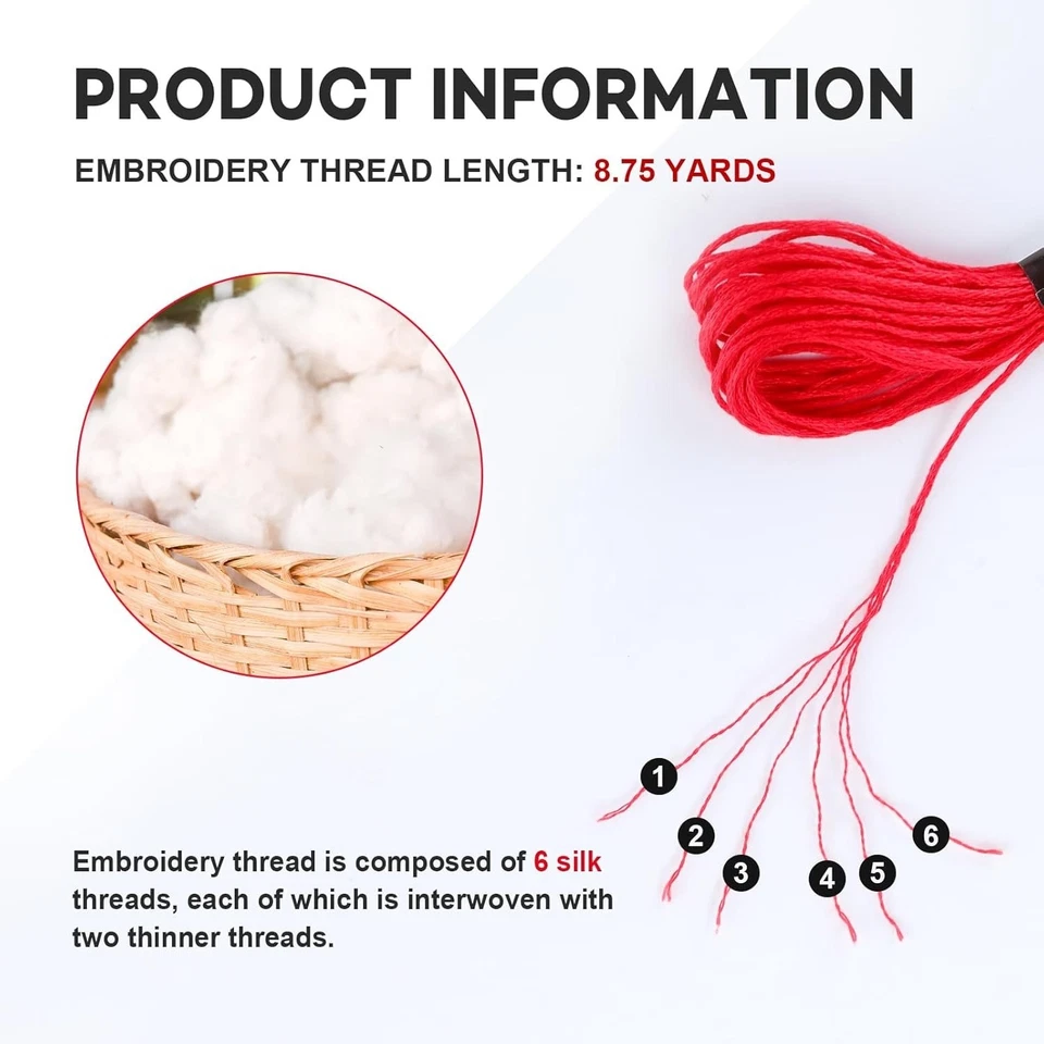 Crafting Essentials: 447 Colors of Smooth Cotton Embroidery Thread - 8.75 Yards - Image 3 of 4