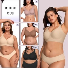 Womens Jelly Bra Soft Wireless Push Up Full Supportive Older Lift Back Underwear