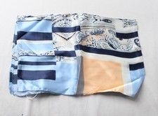 Silk Silky Women's Long Silk Scarf AC2 Blue Multi Size: 110cm x 110cm NWT