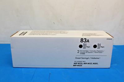 Lot of 2 Genuine HP 83A CF283AD LaserJet PRO Toner Cartridge Black NEW T9-A10