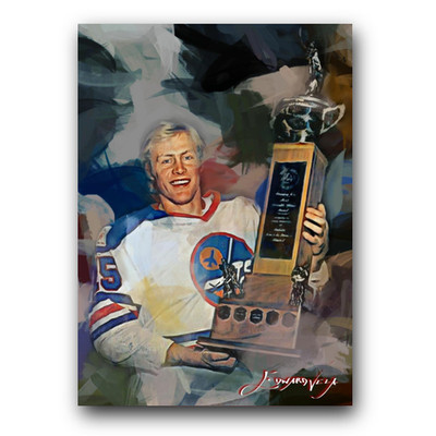 Anders Hedberg Art Card Limited 8/50 Edward Vela Signed (New York Islanders)