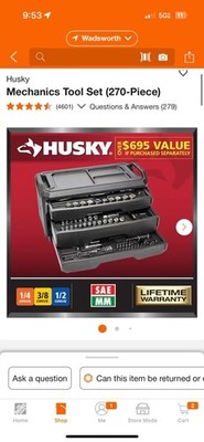 Husky Mechanics Tool Set (270-Piece) 37103370792| eBay