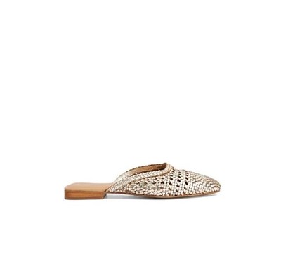 Dune London Leder geflochtene Pantoletten Sandalen in Gold Größe UK 4 EU 37 UVP 80  Neu mit Karton QVC. 