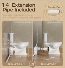 Macerating Toilet Pump  Upflush System Basement/Attic 4 Water Inlets AC Vent