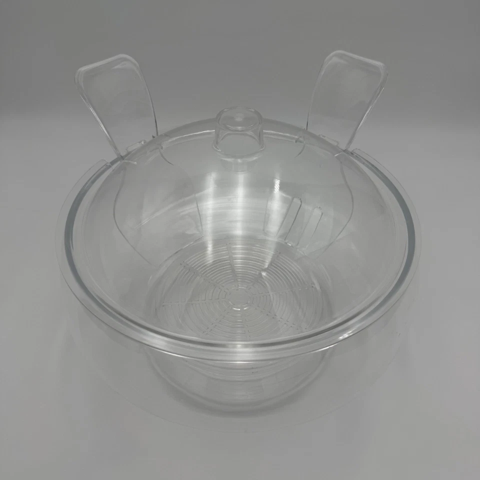 Ensaladera de acrílico transparente "Salad on Ice" con cámara de hielo y utensilios Foto 3 de 4