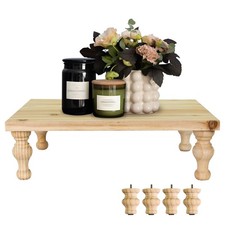 Decorative Wooden Display Riser, Farmhouse Wood Pedestal Stand for Display, L...