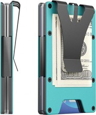 Slim RFID Blocking Wallet for Men Minimalist Card Holder - Blue