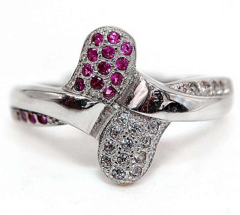 1CT Heat Treated Rubellite Tourmaline 925 Sterling Silver Ring Sz 7 QQ2-3