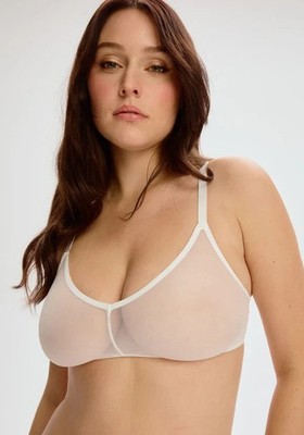 Sheer Wireless Bralette Women's Transparent Lingerie Blush The Mesh White 259410