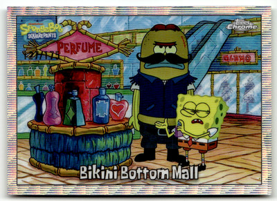 Topps SpongeBob Chrome 2025 No. 61 Bikini Bottom Mall Silver Wave 127/175