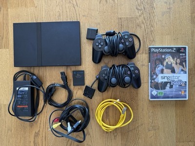 Sony PlayStation 2 Slim SCPH-77004 PAL schwarz + 2 Controller, Memory Card 8MB