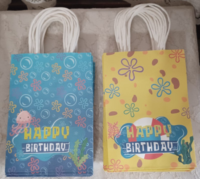 24 Pcs SPONGEBOB Birthday Party Supplies Favors Treat Candy Loot Paper Bags