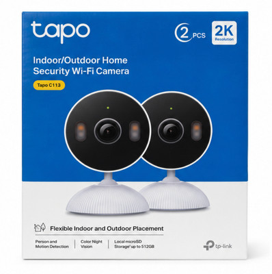 Tapo 2 pcs,  2K 3MP Indoor/Outdoor Security Camera - Free Person/Motion/Baby Cry