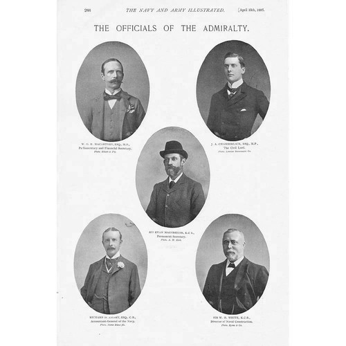 Officials of the Admiralty Antique Print 1897