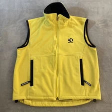PEARL iZUMi Cycling Bike Bicycle Vest Men's Small S Soft Shell Logo Spell Yellow