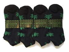 12 Pairs Mens Weed Leaf Ankle Line Trainer Socks Sport Socks Size 6-11