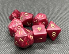 DUNGEONS & DRAGONS~DADI~7X~RED & GOLD