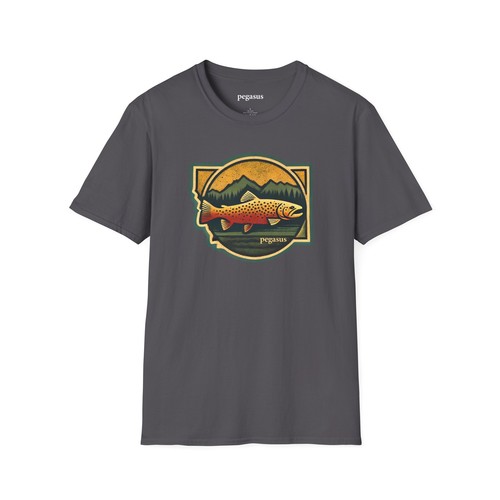 Pegasus Montana Brown Trout T-Shirt - Picture 2 of 19