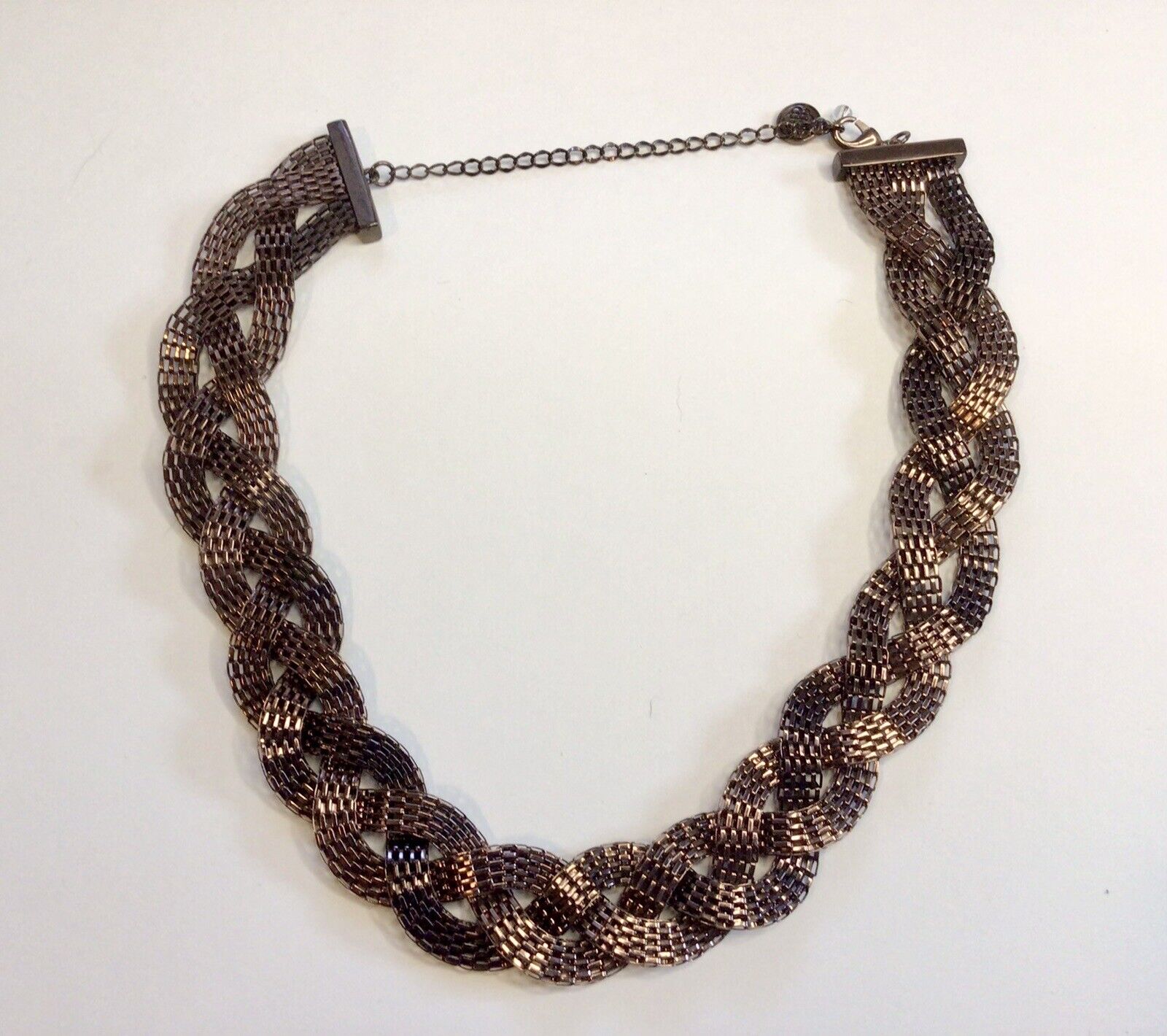 Dana Buchman Copper Tone Braided Mesh Necklace Ch… - image 1
