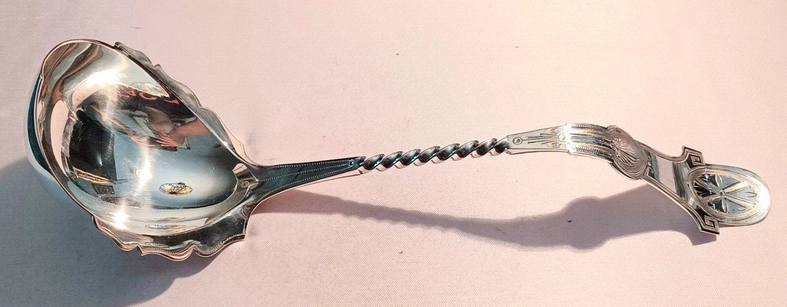 Coin Silver James Watt Philadelphia Fancy Soup Ladle - 10 3/4"